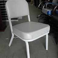 Vintage Padded Guest Chair with Metal Frame (Light Grey)